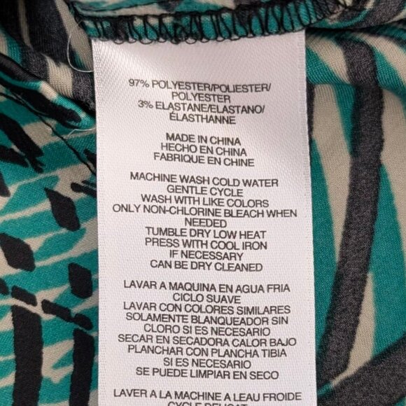 Anne Klein Green Abstract Necktie Top - Picture 8 of 8